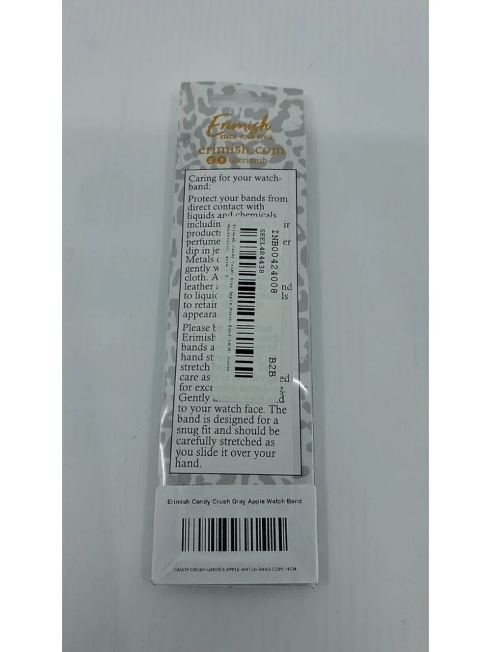 Erimish Candy Crush Gray Apple Watch Band 14CM